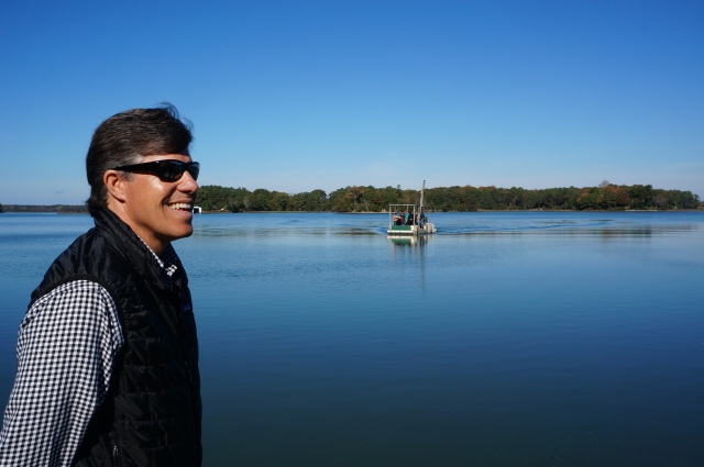 Jon Wehner of Chatham Vineyards surveys Church Creek, source of some delicious oysters. 